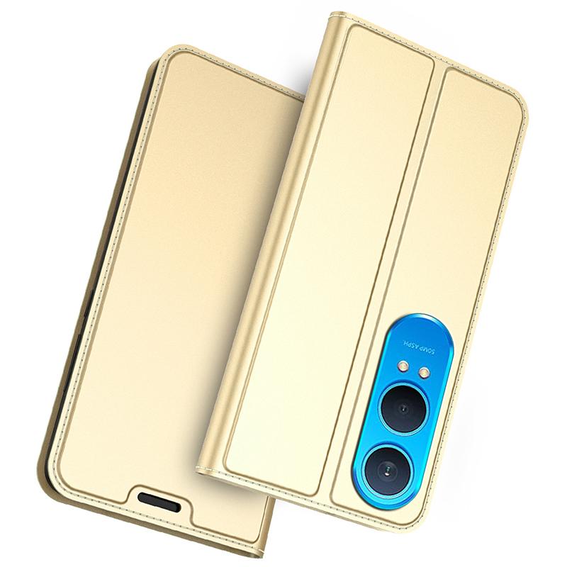

For OnePlus Nord CE4 Lite Case Leather Magnetic Closure Stand Bookstyle Phone Cover Gold