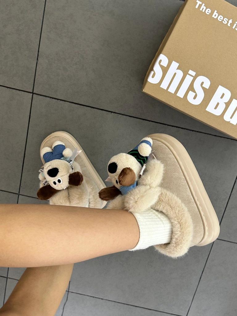 Platform cotton shoes women's winter cute short boots Maillard cotton boots piled thickened warm non-slip snow boots, romantic