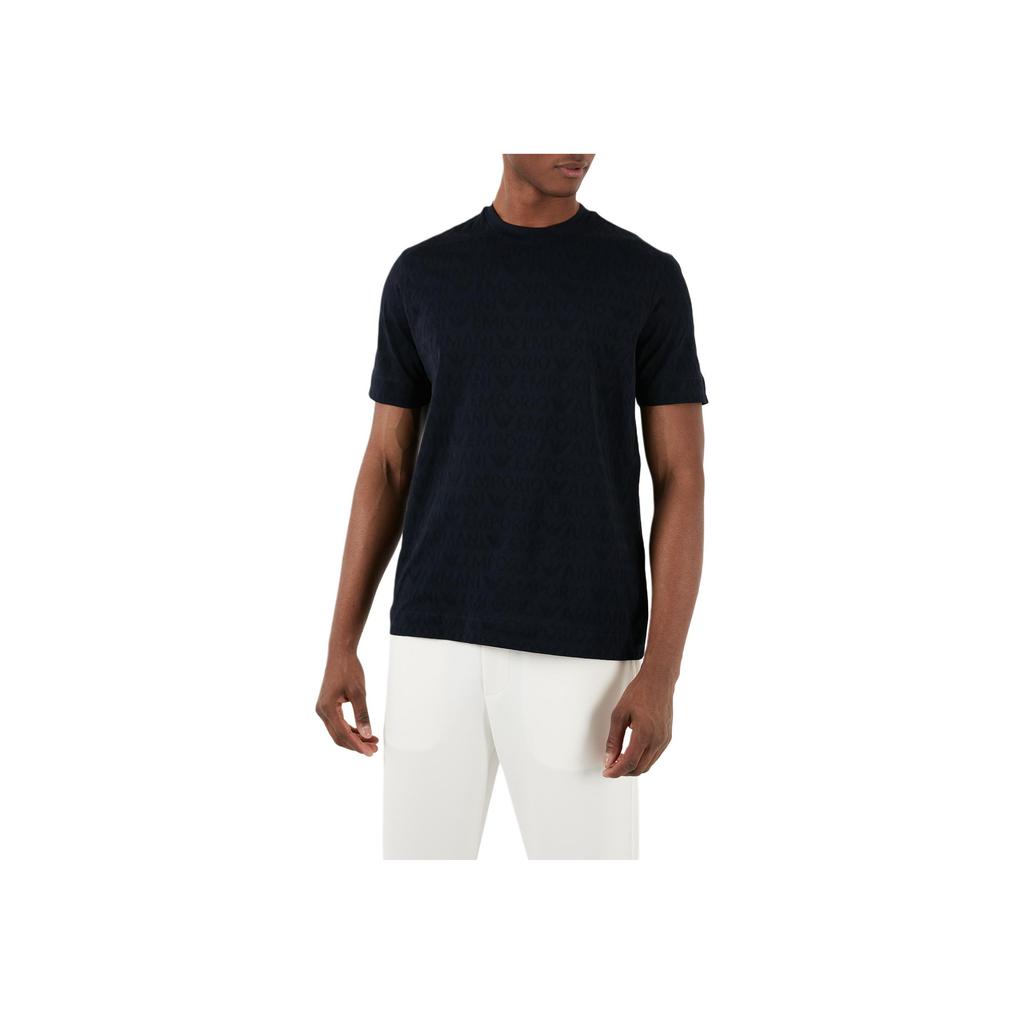 Emporio Armani Fitted Short Sleeve Round Neck Logo T-Shirt Unisex tops Black 3D1TH5-1JORZ-0920