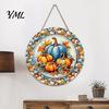 Autumn Harvest Welcome Sign Festival for Front Door, Rustic Wooden Hanging Weather Resistant Entryway with Hemp Rope, Pumpkin Plaque Fall Porch