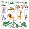 DECOWALL Jungle Animal Cartoon Wall Stickers for Kids Wall Transfer Wall Art Stickers for Bathroom Room Living Nordic Style DS12-8069 Kindergarten,