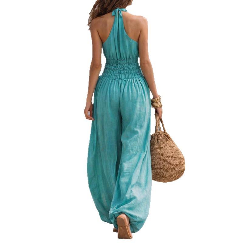 Europe and the United States cross-border TK Amazon Temu hot summer fashion street style sleeveless neck bloomers jumpsuit women