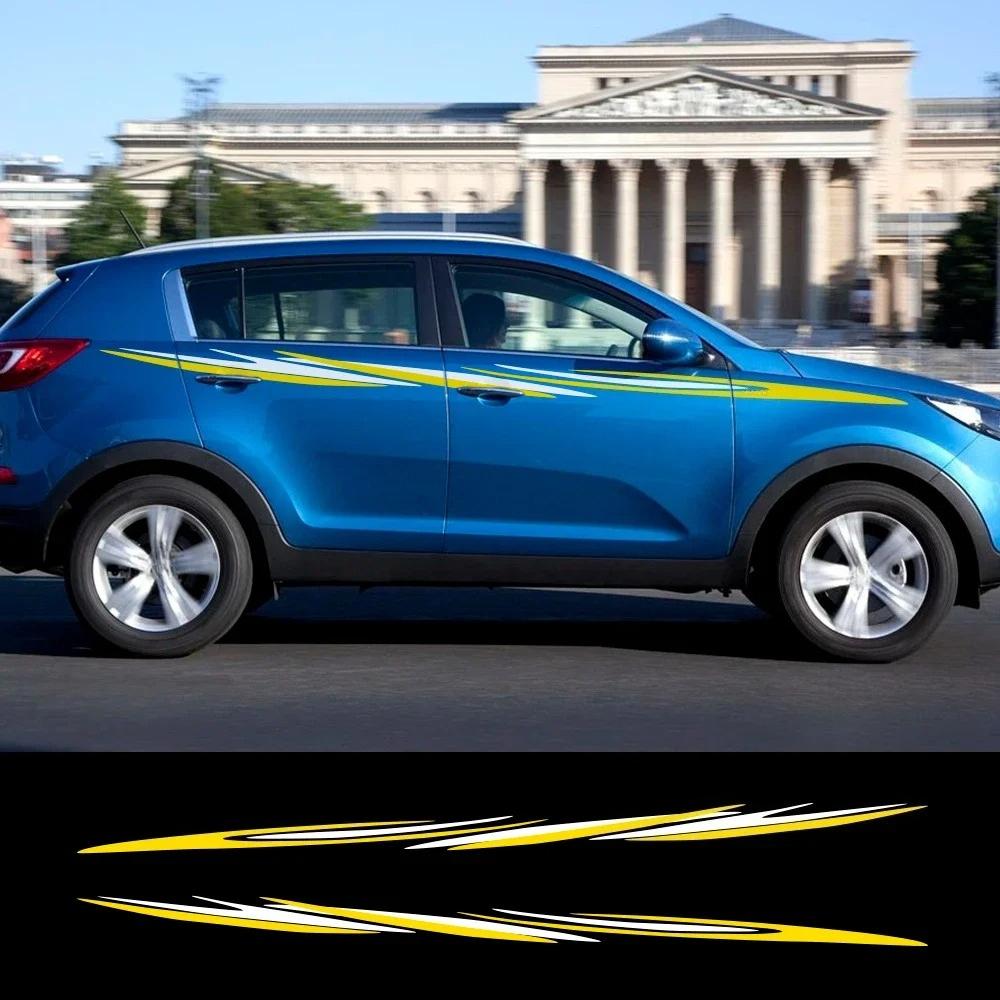 2PCS Car Door Waist Line Stickers For Kia Sportage Auto Body Sport Strips Style Vinyl Film PVC Decor Decals Tuning Accessories