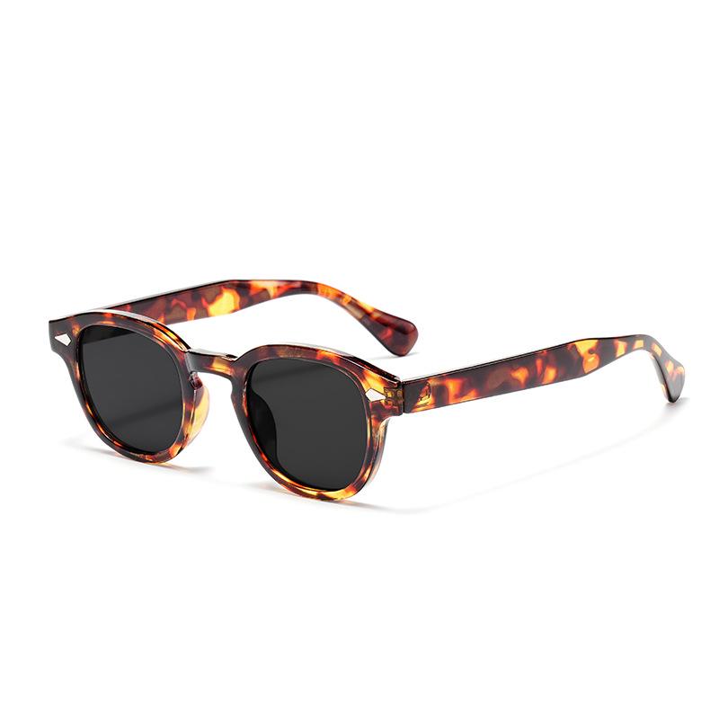 2025 Korean Style Black Oval Frame Sunglasses with High-end UV Protection