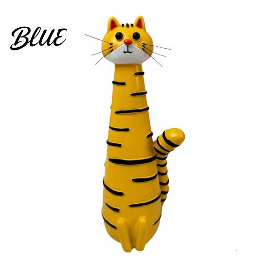 Cute Cat Vase Handcrafted Quirky Whimsical Resin Shaped Flower for Flowers Pampas Grass Funny Kitty Ornament Home Office Shelf Decor Gifts Lovers