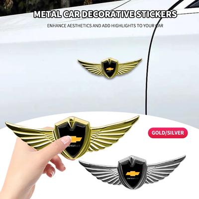 3D Wings Styling Metal Car Emblem Sticker Accessories for Silverado Impala Malibu Equinox Cruze Camaro Blazer Aveo