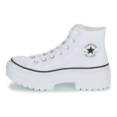 All Star Lugged Heel Comfortable and Stylish High-top Canvas Shoes for Women In White