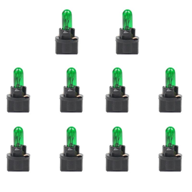 10Pcs T5 12V Auto Dashboard Light Bulbs Bubble Insertion Instrument Brake Bulb Single-wire White Foam Air Conditioning Indicator