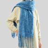 Scarf autumn and winter new women's shawl long tassel thick beard versatile thickened skin-friendly solid color scarf