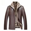 Winter Style Fur-coated Men's Business Casual PU Leather Jacket and Coat for Middle-aged and Elderly People