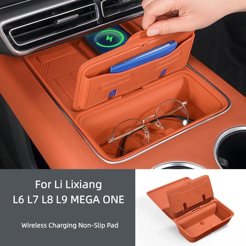 Custom Fit Li Auto for L6/L7/L8/L9/Mega - Silicone Wireless Charger & Cup Mat, Non-Slip Car Interior Anti-Scratch Accessory