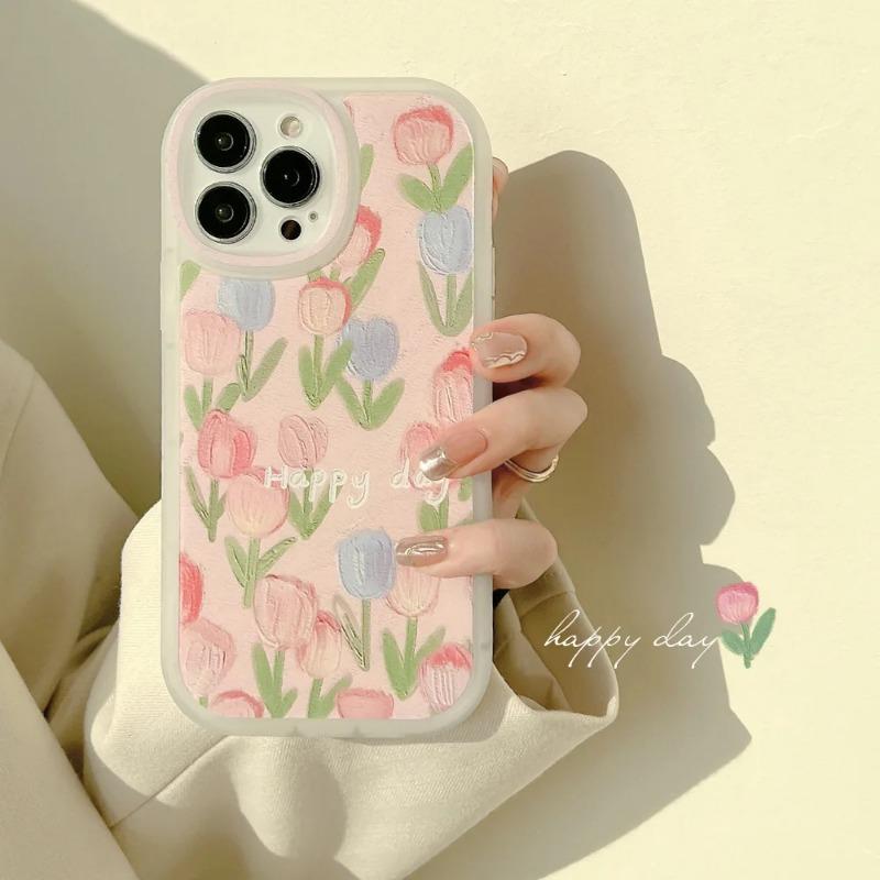Colorful Flower Mobile Phone Case For iPhone 11 12 13 14 15 16 17 Pro Max 12 Mini 14Pro 13Pro TPU Soft Cover