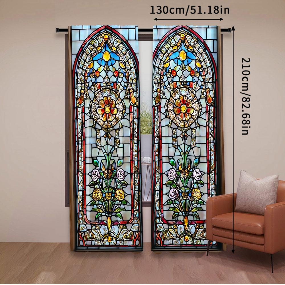 European Chic Gothic Floral Curtains Colorful Suitable Bedroom Bathroom Living Room Dining Study Set Of 2 Made Polyester Great Decor