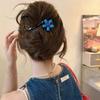 Elegant Blue Floral Twist Claw Clip for Women's Updo - 2025 High-End Headwear Hairpin