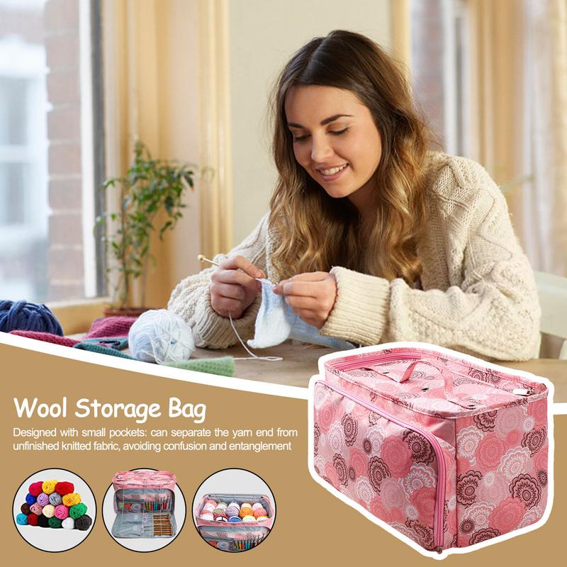 Yarn Bag And Crochet Tote 3 Holes Design Lightweight Yarn Storage Waterproof Yarn Organizer Yarn Bag Knitting Accessory