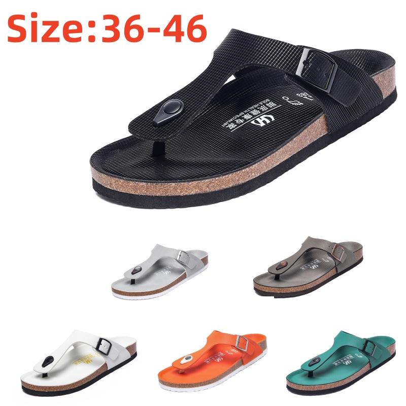 Fashion All-match Flats Beach Slippers Mens Thick Sole Men Cork Luxury Sandals Beach Vacation Comfort Shoes Slip On Flip Flops for Men