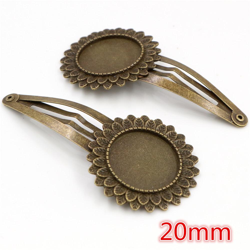 5pcs 20mm 18mm 18x25mm Inner Size Round/Oval Copper Material Hairpin Hair Clips Hairpin Base Setting Cabochon Cameo 