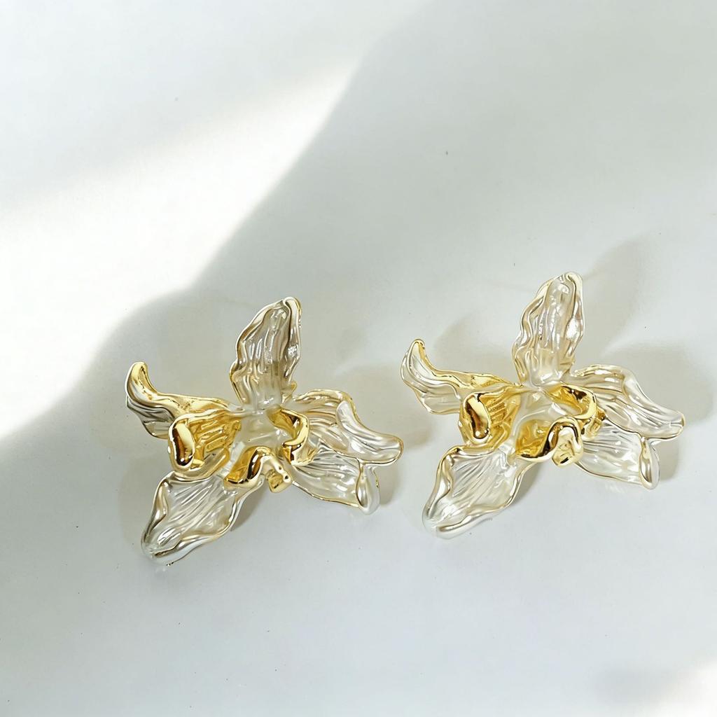 Flower Earrings for Women, French Vintage Elegant Floral Ear Jewelry
