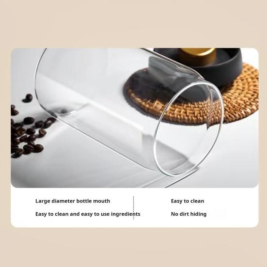 Vacuum Sealed Jar for Coffee Beans Airtight Food Storage Container Clear Glass Jars for Home Moisture-Proof Air Extraction Tank