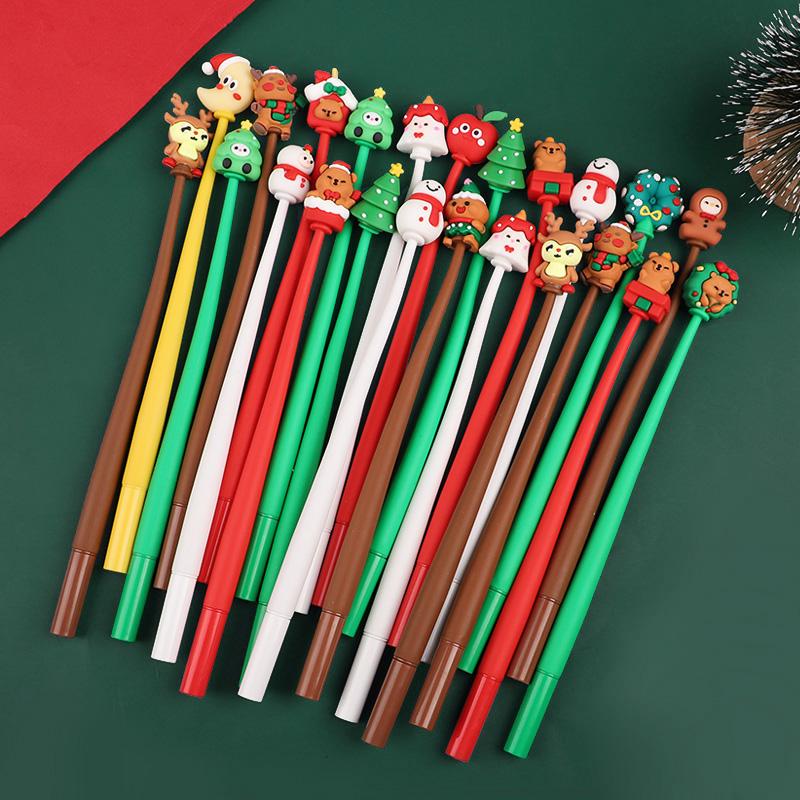 5-20Pcs Christmas Cartoon Gel Ink Pens Kids Gift 2025 Christmas New Year Party Favors Gifts School Rewards 0.5mm Writing Pens