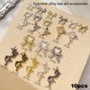 10ks 3D Butterfly Alloy nail Charms Designové šperky s motýlkem Luxusní zlaté stříbrné duté nail art dekorace příslušenství