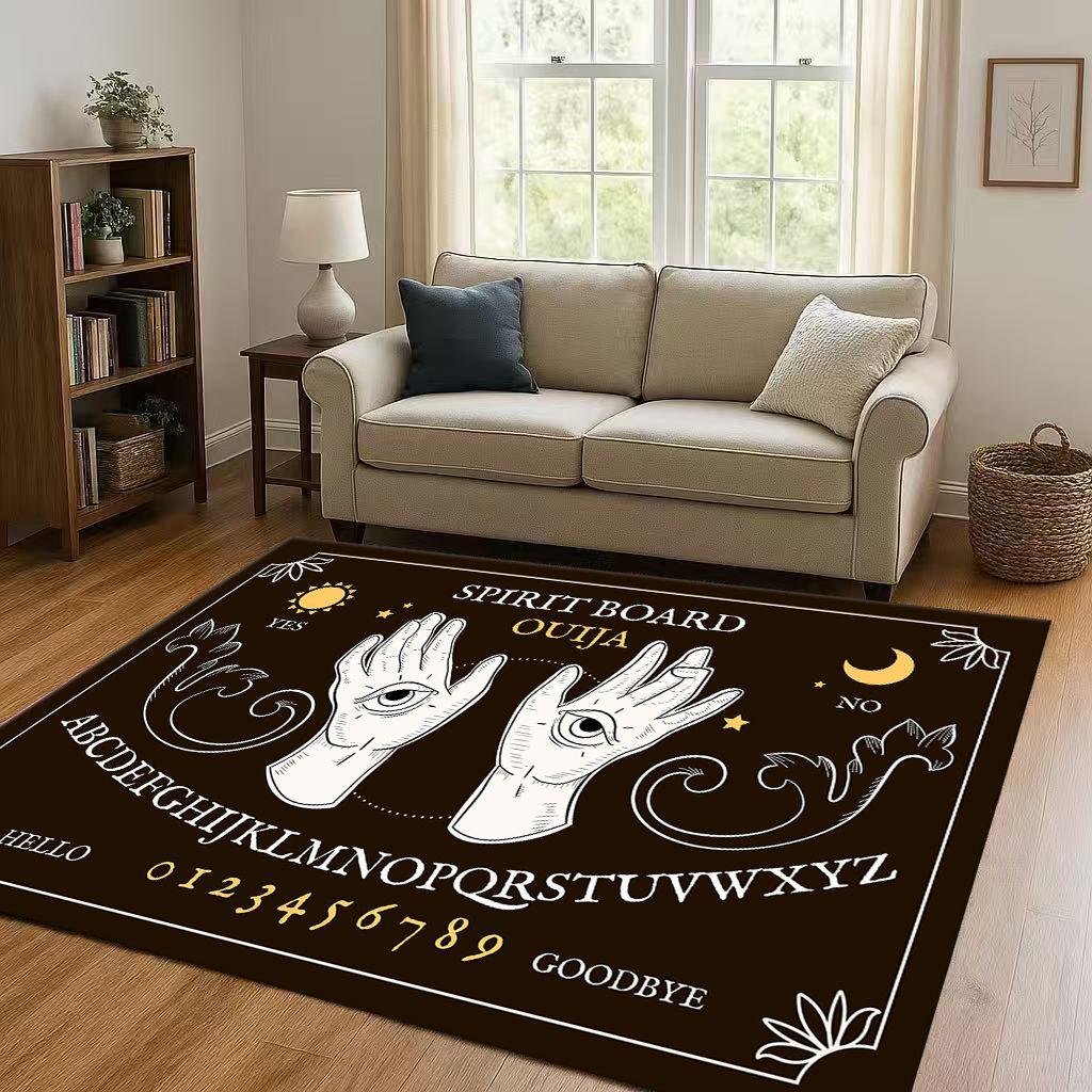 Retro Witch Spirit Ouija Board Art Living Room Non Slip Area Rug Carpet for Bedroom Kids Playroom Sofa,Home Decor Doormat