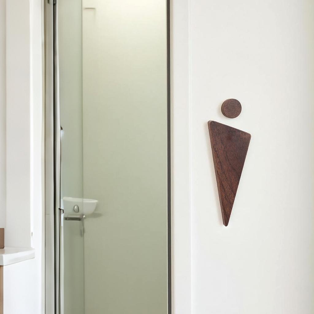 Solid Wood Bathroom Signs Men's and Women's Bathroom Door Signs Personality Creative Prompts Guide Signs