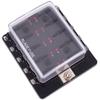 10 Ways 6 Ways Blade Fuse Box Holder with LED Warning Light for Car Boat Marine Trike 12V 24V M Size