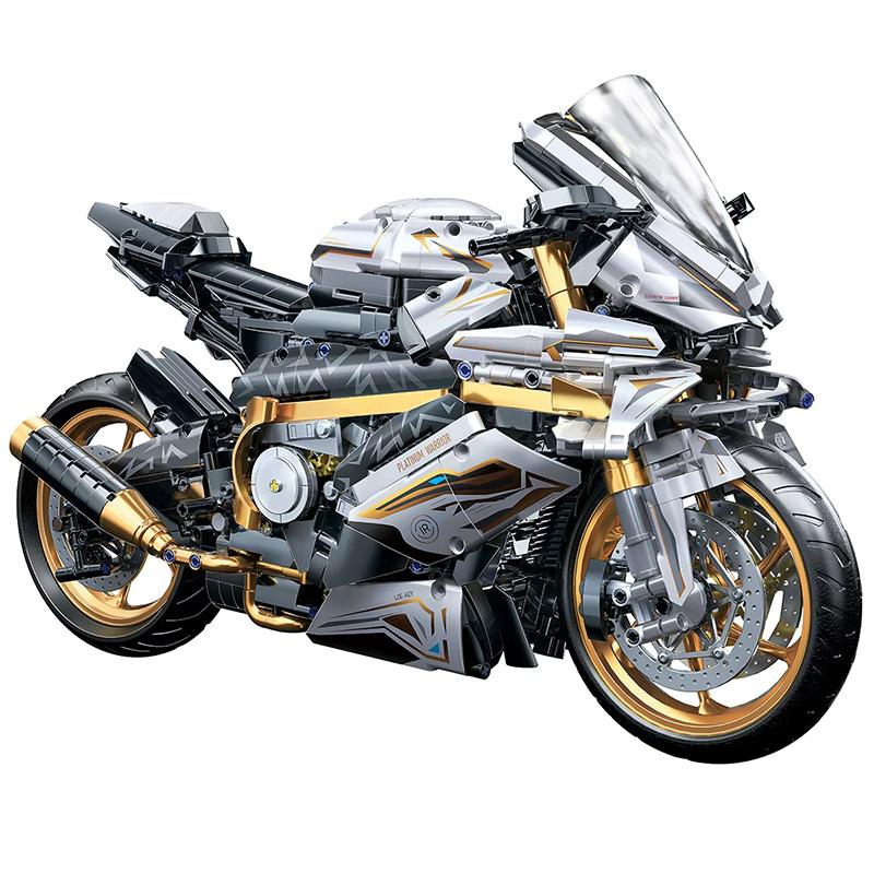 

2000PCS+ 1:5 MOC Technical Platinum Motorcycle Model Building Blocks Racing Motorcycle Display Set for Kid Adults Birthday Gift