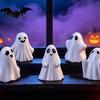 Miniature Halloween Figures for Crafts 5Pcs Mini Ghost Figurines, Tiny Resin Ghosts Decoration, Reusable Holiday Ornaments Spooky Tiered Trays