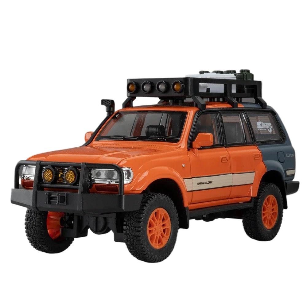 

1/24 Toyota Land Cruiser LC80 литые машинки игрушки литые модели со светомузыкой внедорожный автомобиль с инерционным механизмом детский подарок на день защиты детей 1/24-Size:21.5*9*10.7cm оранжевый