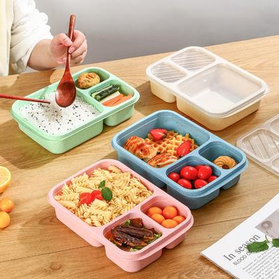 Leak Proof Lunch Box 3 Compartment Separate Lunch Box Portable Bento Box Lunchbox  Food Container Microwave Oven Dinnerware