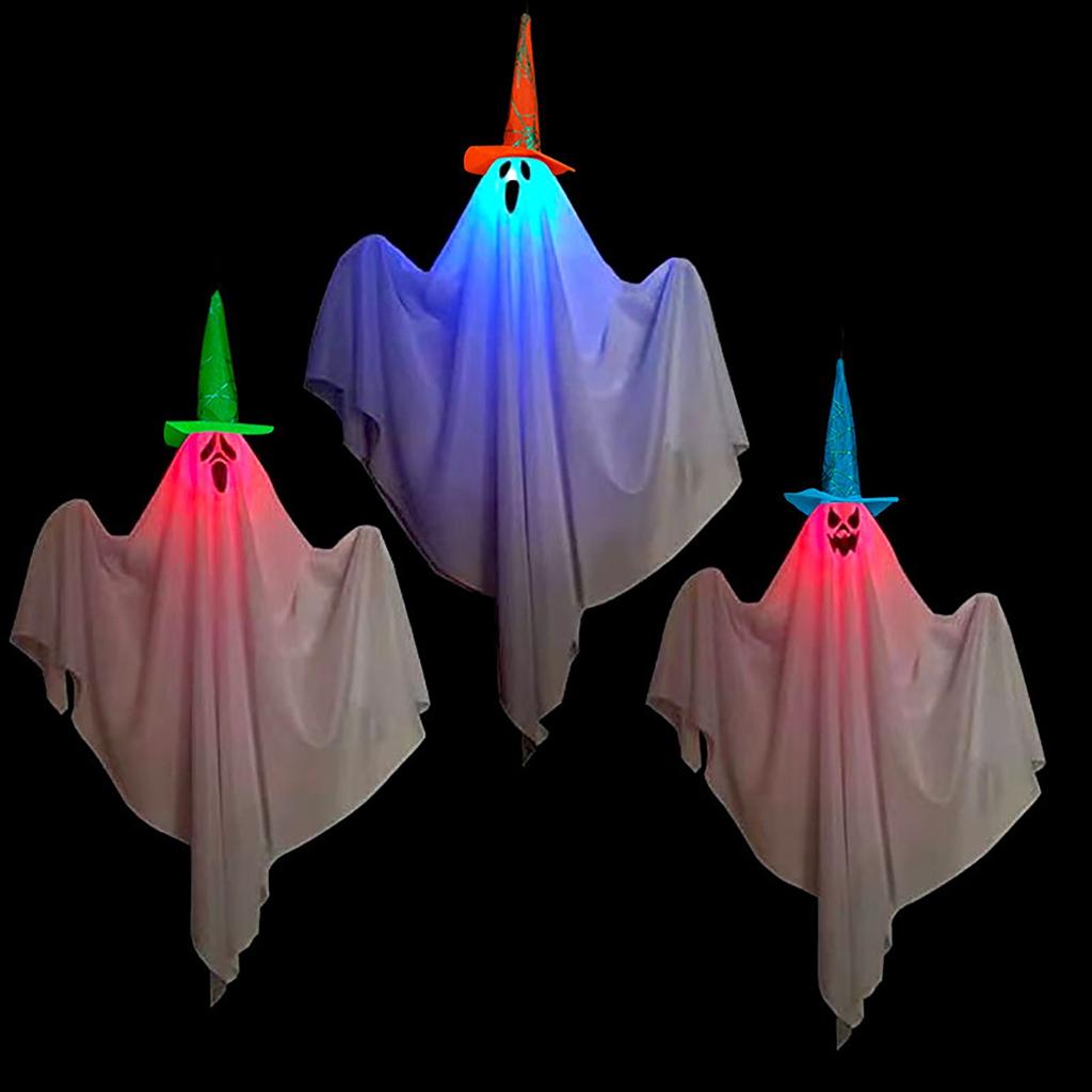 3 Pack Light-up Halloween White Hanging  Decorations,Hanging s For Trees, Outdoor  Halloween Décor