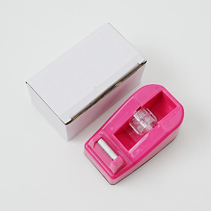 1pc Macaron-Colored Tape Dispenser – Compact Creative Office Tape Cutter (Large-Size)