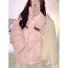 Fashionable Horn Button Winter Coat with Thickened Cotton for Women