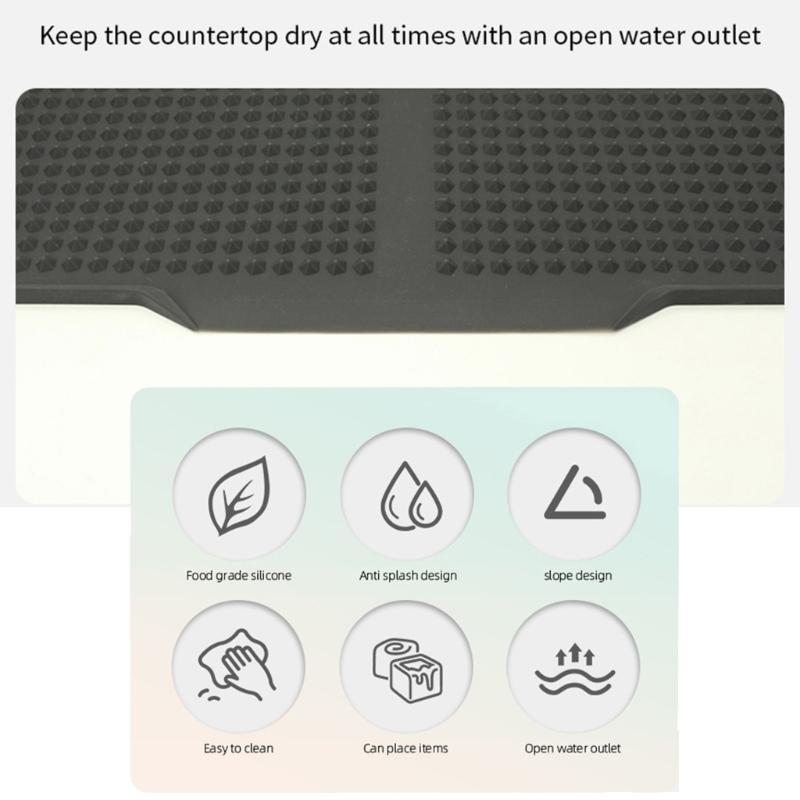 Folding Silicone Dish Drying Mats Offers Space Saving Storage and Easy Cleaning Silicone Texture for Home Cooking Lover