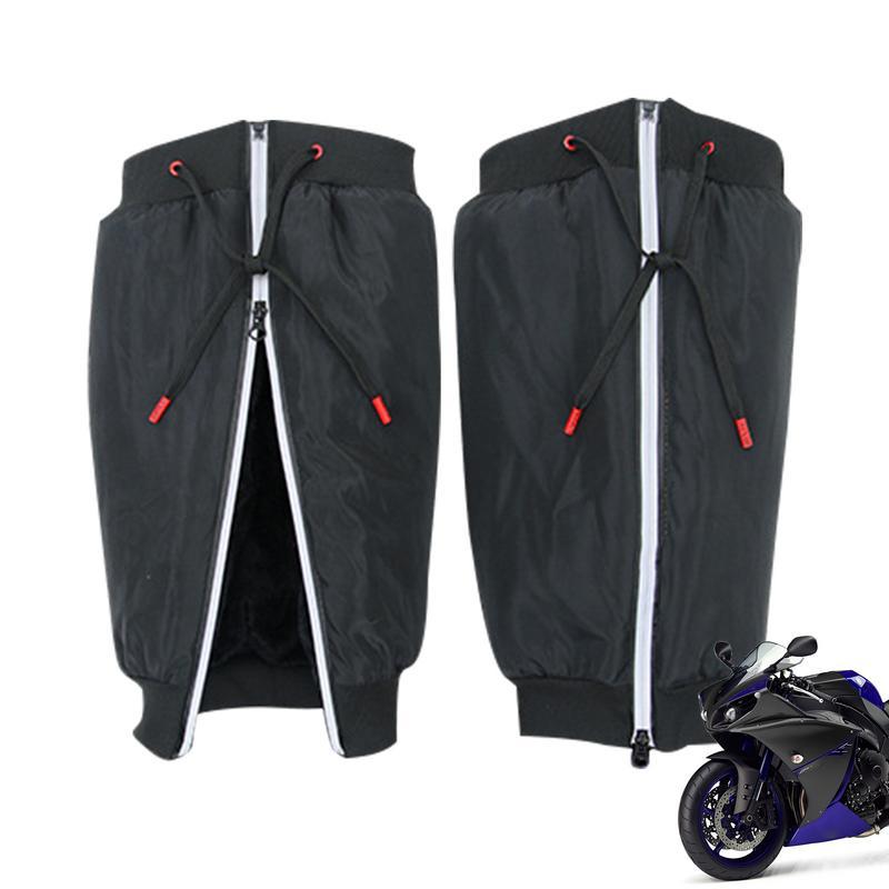 Motorcycle Leg Warmers Thickened Leg Warmers For Women Men Waterproof Leg Gaiters Snowproof Knee Brace With Reflective Strips