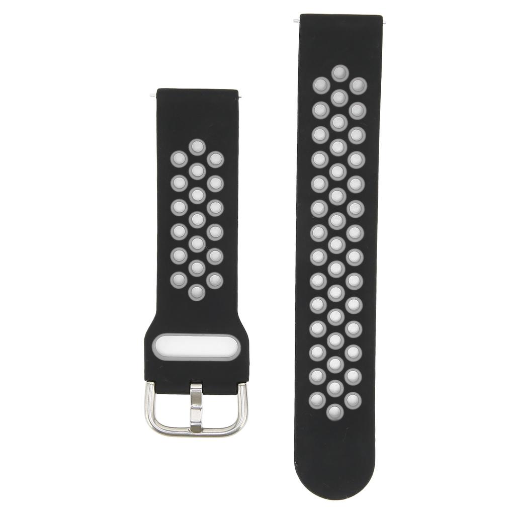 20mm Soft Silicone Watch Band Strap Wristband Replacement with Air Holes for Amazfit GTS 3Black Gray