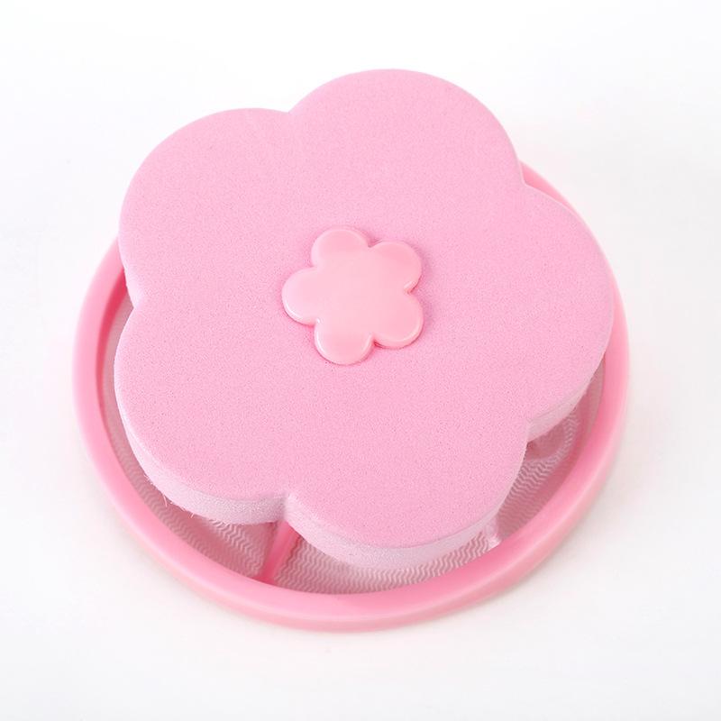 Plum Blossom Laundry Lint & Hair Removal Filter Bag with Stain Care Ball