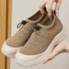 Fashion Women Slip-On Shoes Sneakers Mesh Breathable Thick Sole Flat Shoes Comfortable Casual Loafers Running Shoes for Travel & Walking