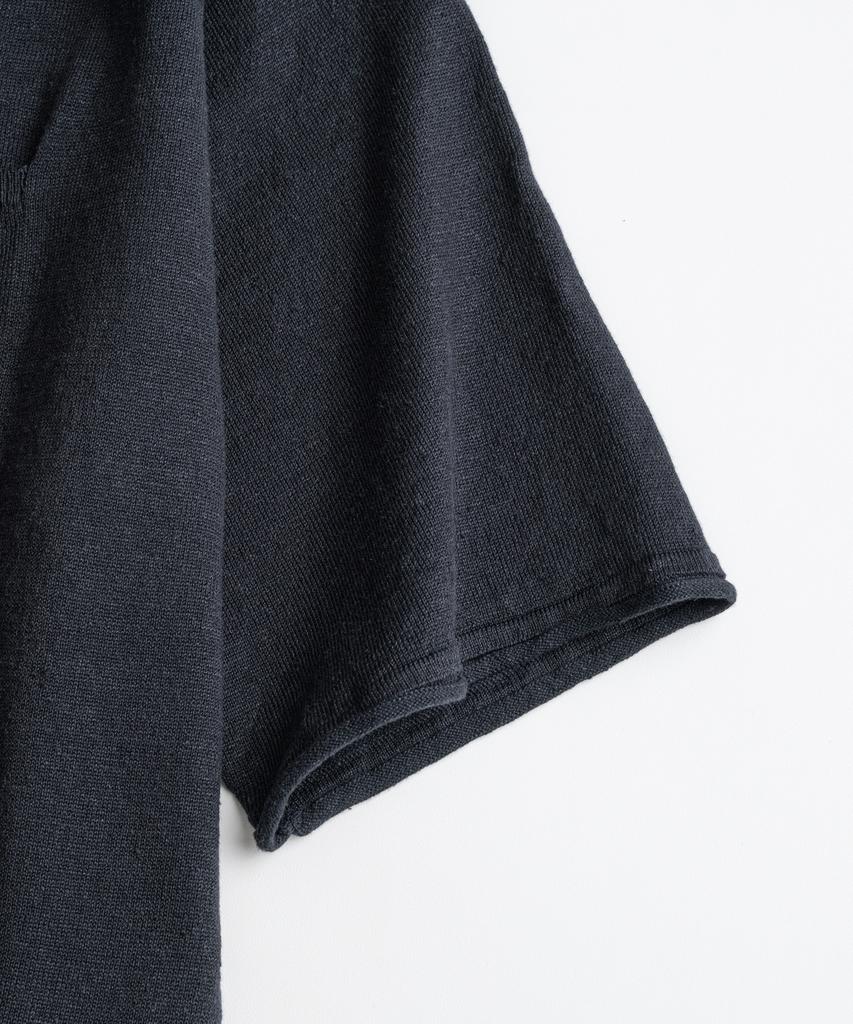 Bihebieo European Flax™ Linen Roll Neck 1/2 Knit Ink Navy