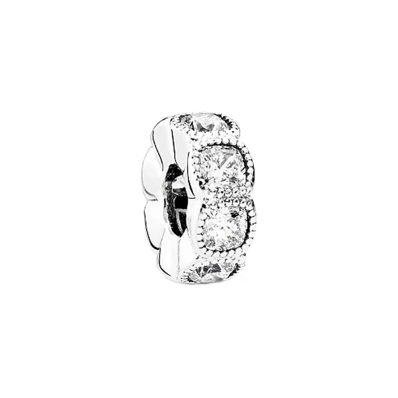 Pandora Cushion Cut Gemstone Beads Jewelry Accessories Women s Silver 792027CZ серебряный
