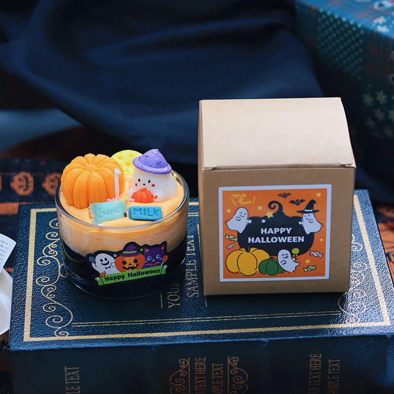 Halloween Ghost Pumpkin Scented Candle Ornament for Festive Atmosphere