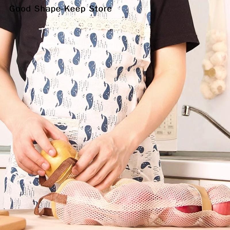 Handy Breathable Mesh Kitchen Bag, Portable Storage for Fruits and Vegetables, 1PC