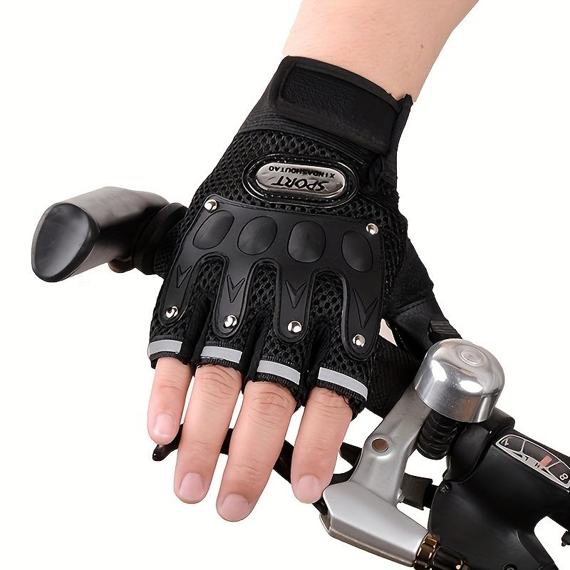 

1 пара спортивных перчаток с открытыми пальцами - Нескользящий захват, Дышащая сетка и Прочная конструкция, Красный/Черный/Синий - с Защитным Напульсником для Улучшенной Защиты на Открытом Воздухе чёрный