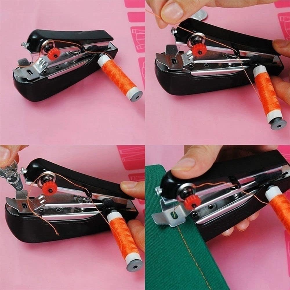 Blue Handheld Sewing Handy Needlework Tool Portable Mini Manual Sewing Machine Mini Sewer Machine Hand Stitch Sewing Sewing Machine Machine, Machine,