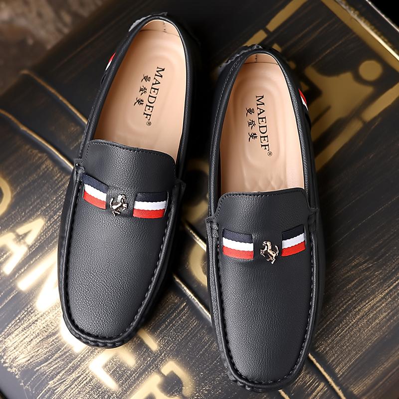 

Fashion Leather Shoes Breathable Men Loafers Moccasins Slip on Man s Flats Driving Shoes Stylish Footwear 40