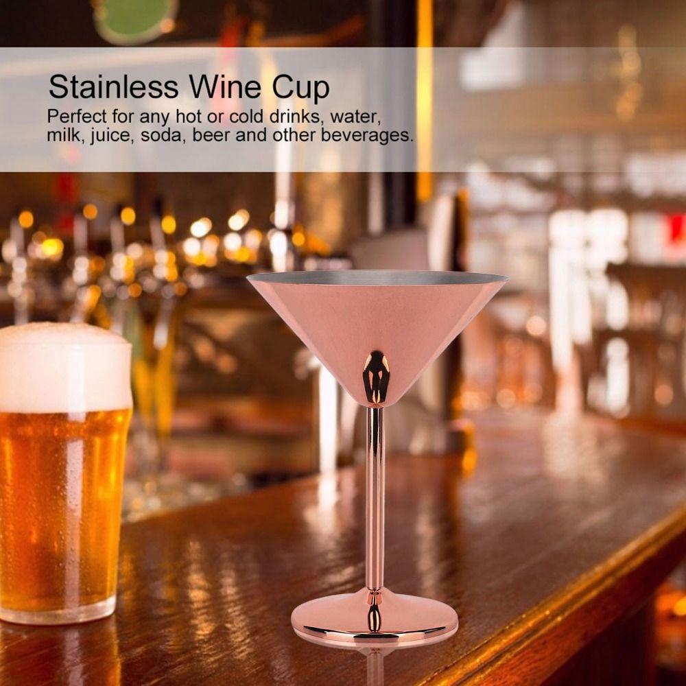 Stainless Steel Champagne Toasting Cup Rose Gold Stainless Steel Martini Glass Bar Drink