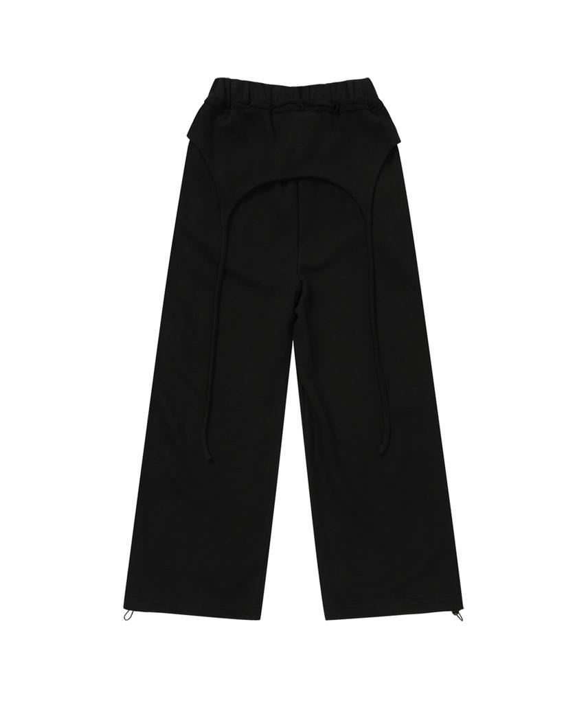 Gillaakaibeu Overlap Script Sweatpants_Black