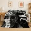 Kpop Bang Chan Stray Kids Music Flannel Blanket Soft Warm Throw Blanket for Bedroom Living Room Bed Travel Camping Picnic Gift